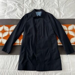 El Ganso Navy Wool Raincoat, Size 36 Men’s